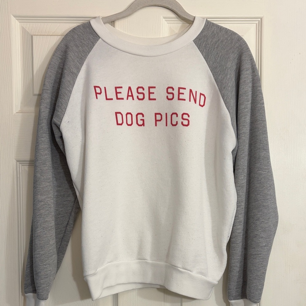 Wildfox White and Gray Sweatshirt with Red Print